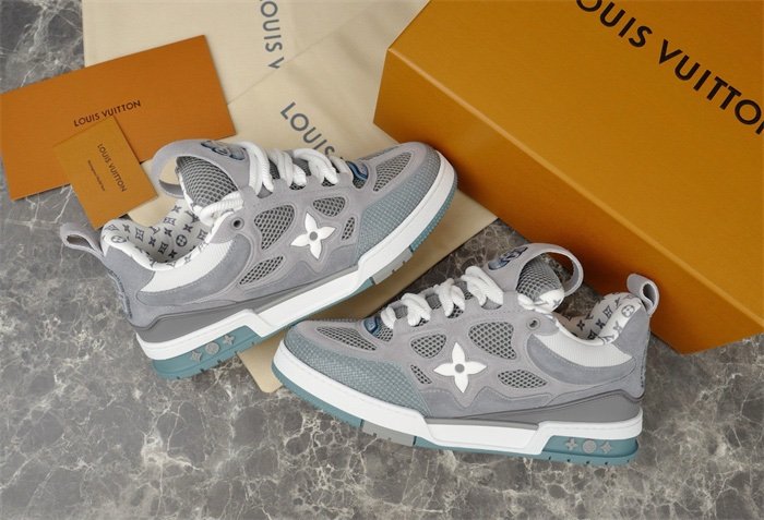 Louis Vuitton Skate Suede Grey White