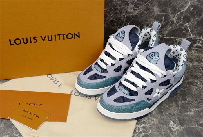 Louis Vuitton Skate Suede Blue White