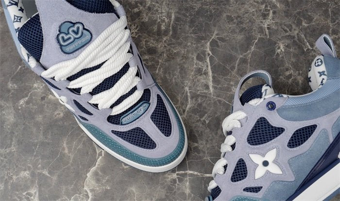 Louis Vuitton Skate Suede Blue White