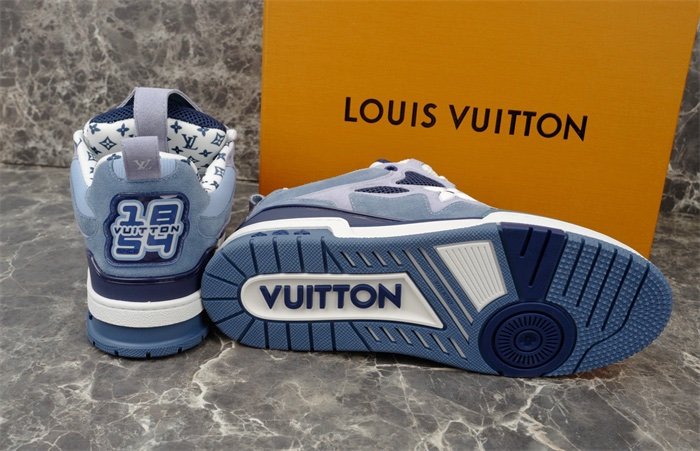 Louis Vuitton Skate Suede Blue White