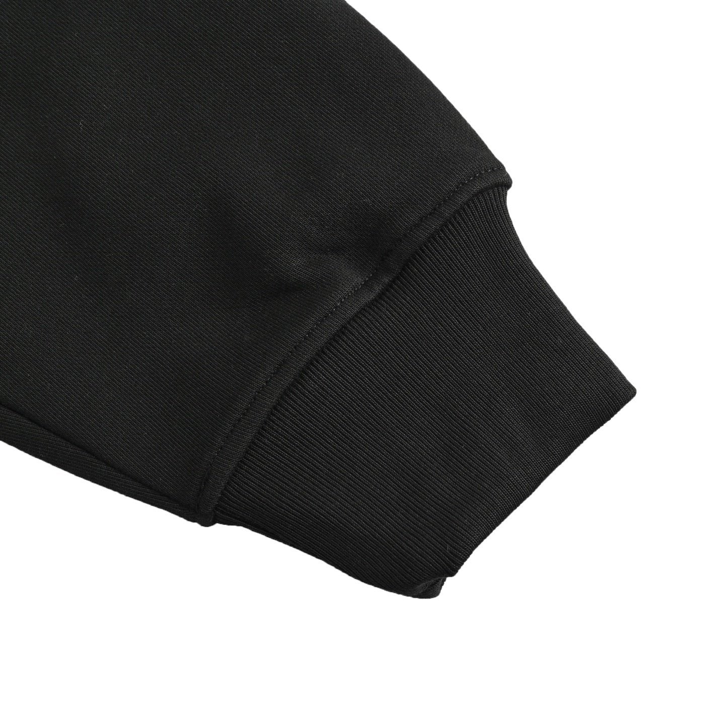 Prada Middle Logo Fleece Hoodie In Black