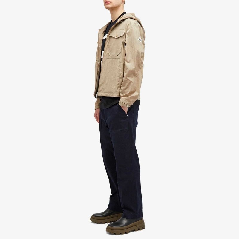 Moncler Plessur Crinkle Nylon Jacket In Beige