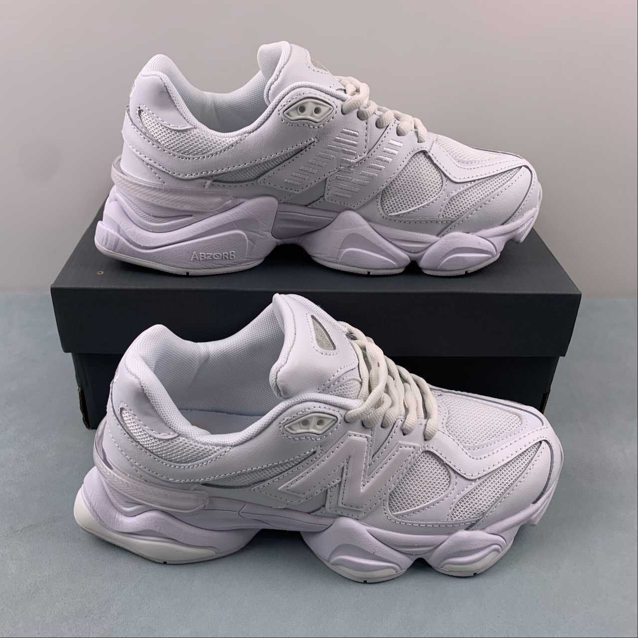 New Balance 9060 Triple White Leather