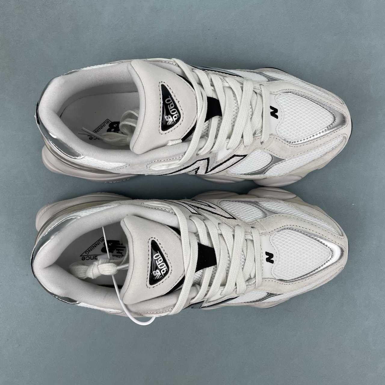 New Balance 9060 White Black Metallic Silver