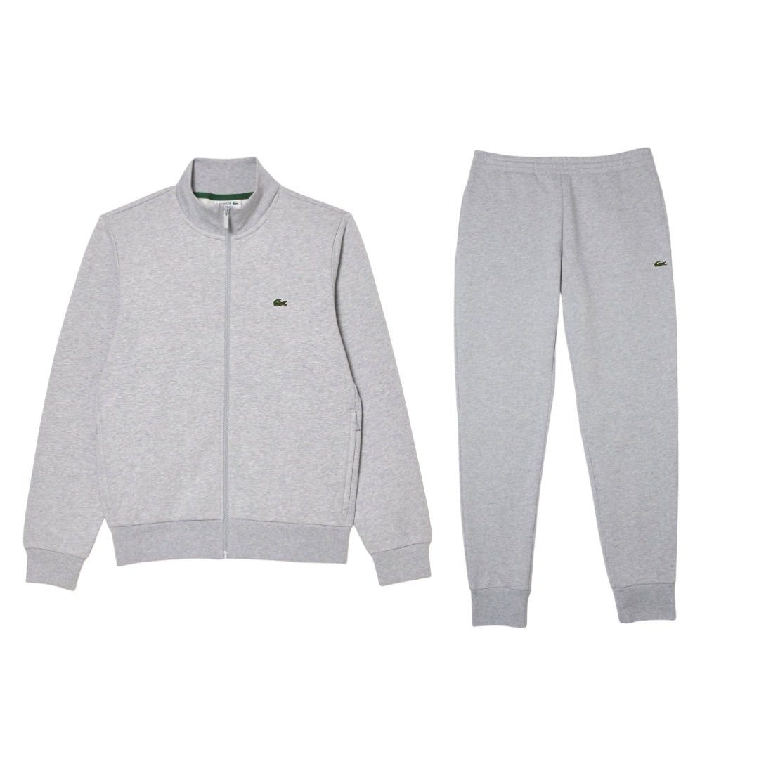 Lacoste Zipped Sweatvest Tracksuit In Grey