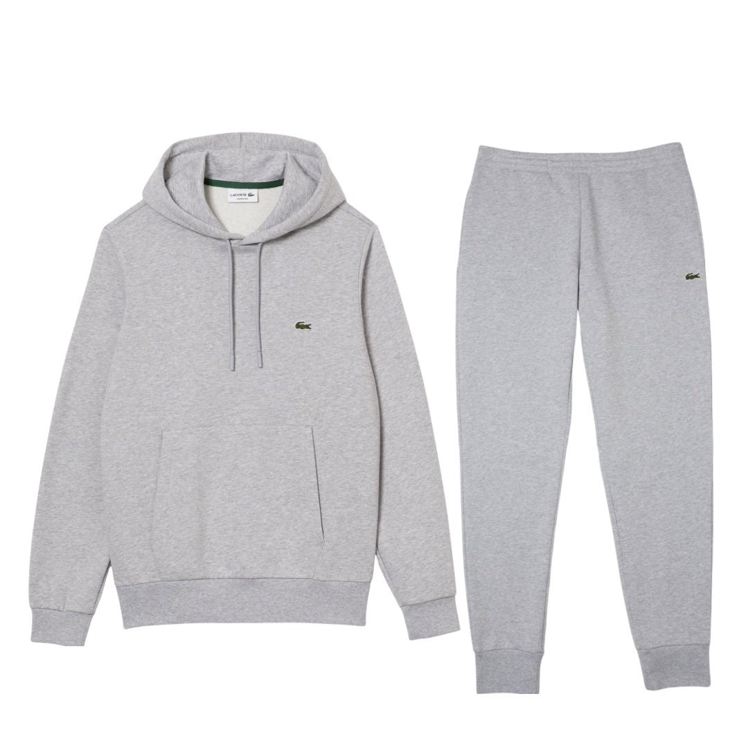 Lacoste Core Hoodie Tracksuit In Grey