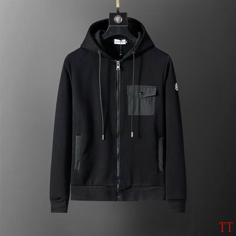 Moncler Cotton Stretch Zip Tracksuit In Black