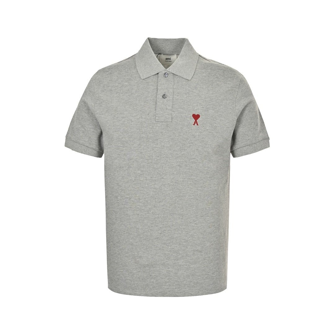 Ami Paris Polo Shirt In Grey