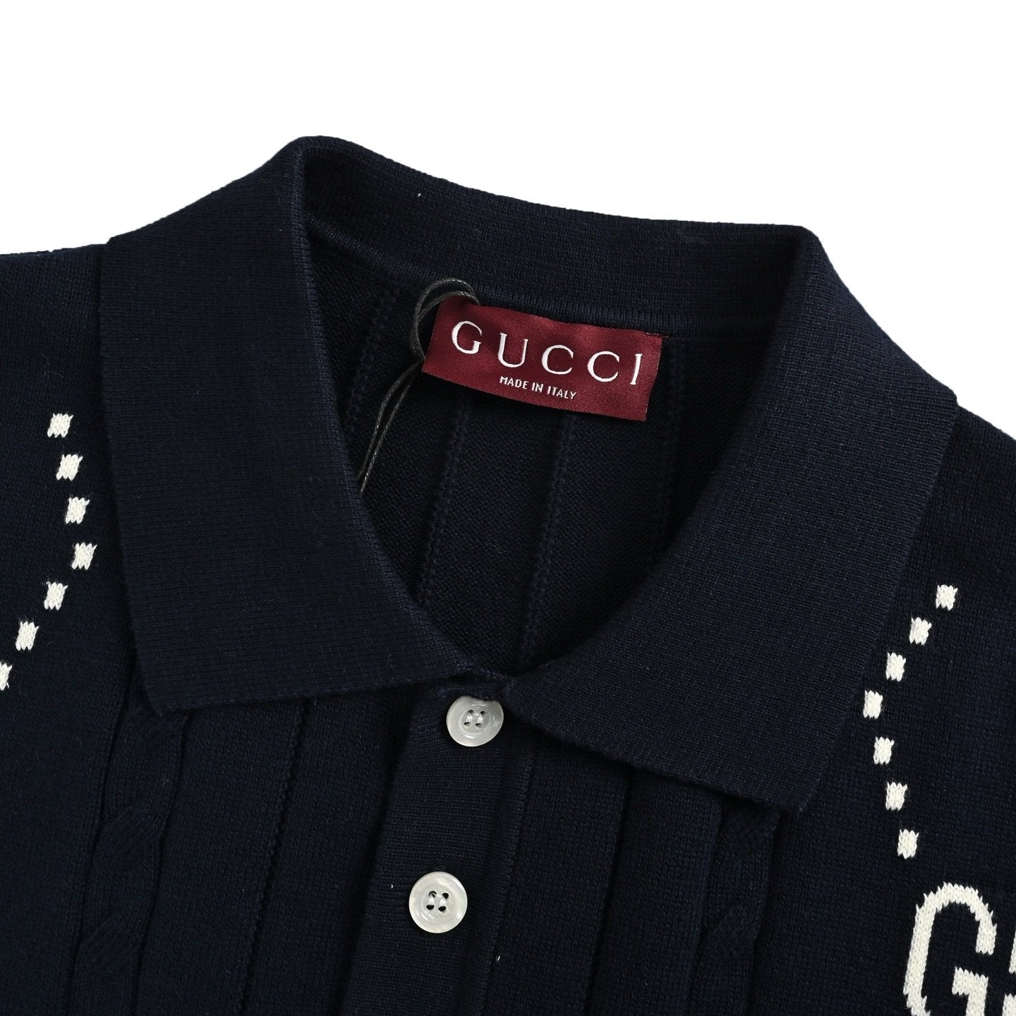 Gucci GG Intirsia Knit Polo Shirt