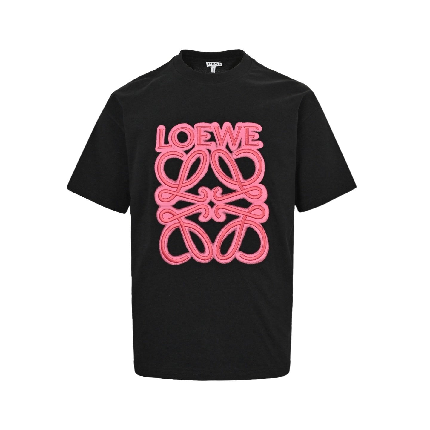 Loewe Neon T-Shirt In Black/Fluo Pink