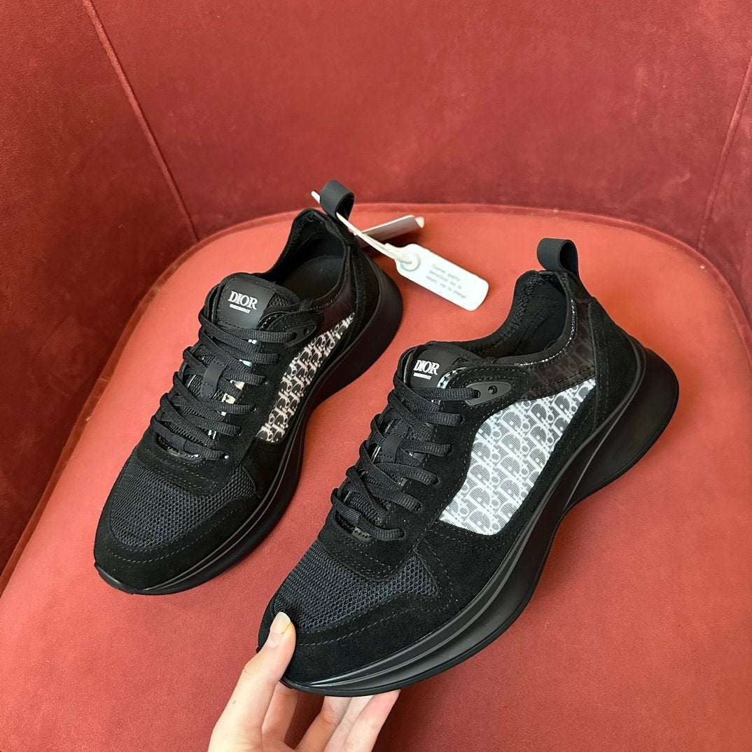 Dior B25 Suede Black on Black White