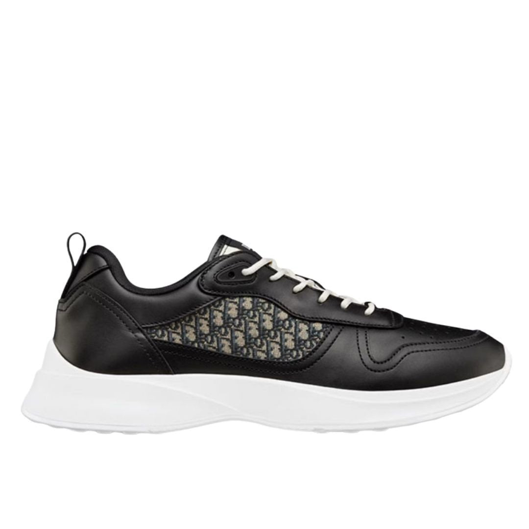 Dior B25 Oblique Black Leather White