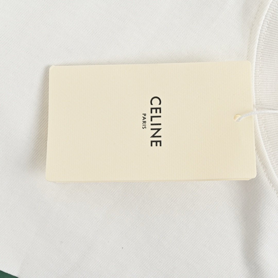 Celine University Logo Tee White Green