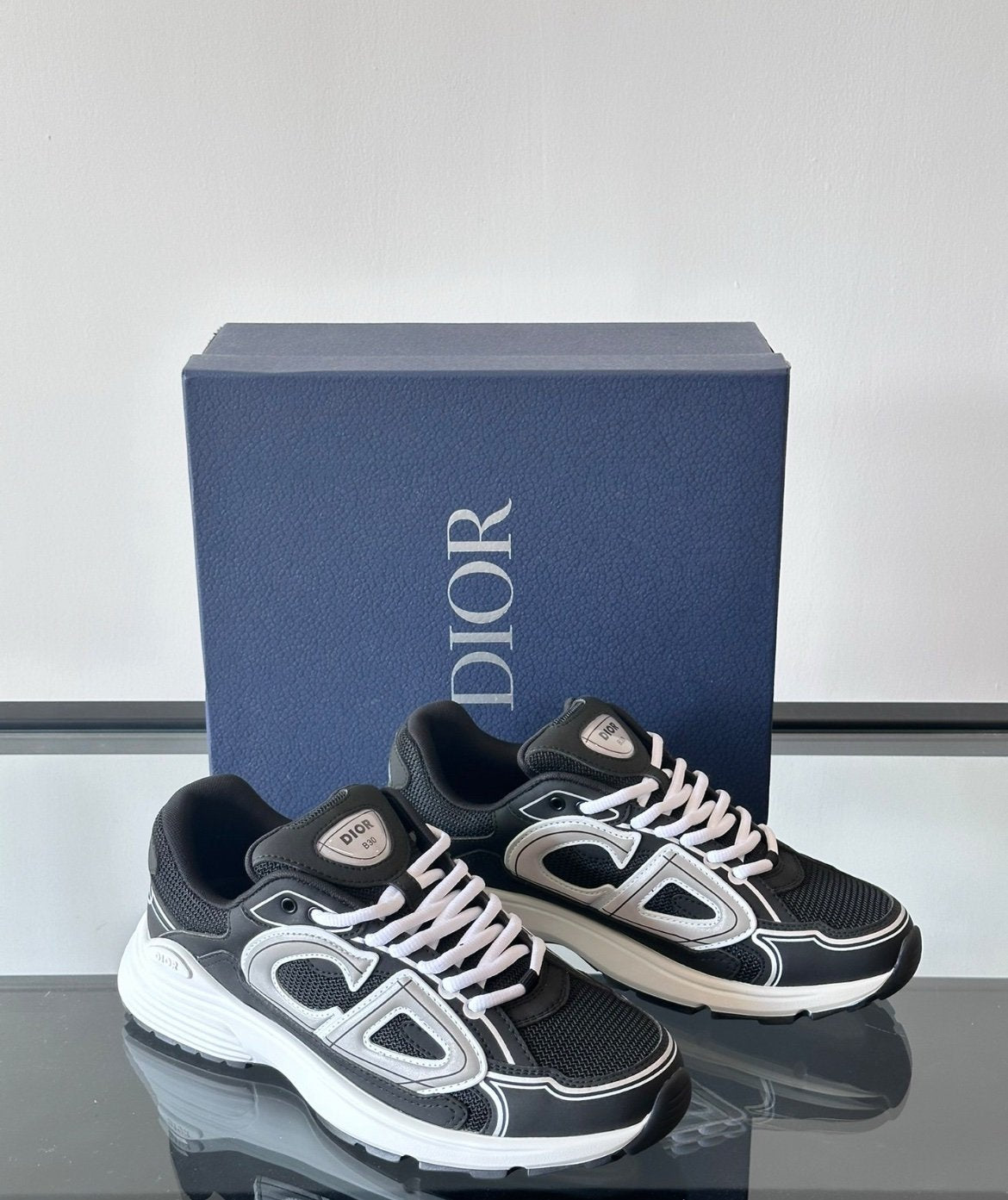 Dior B30 Reflective Black White