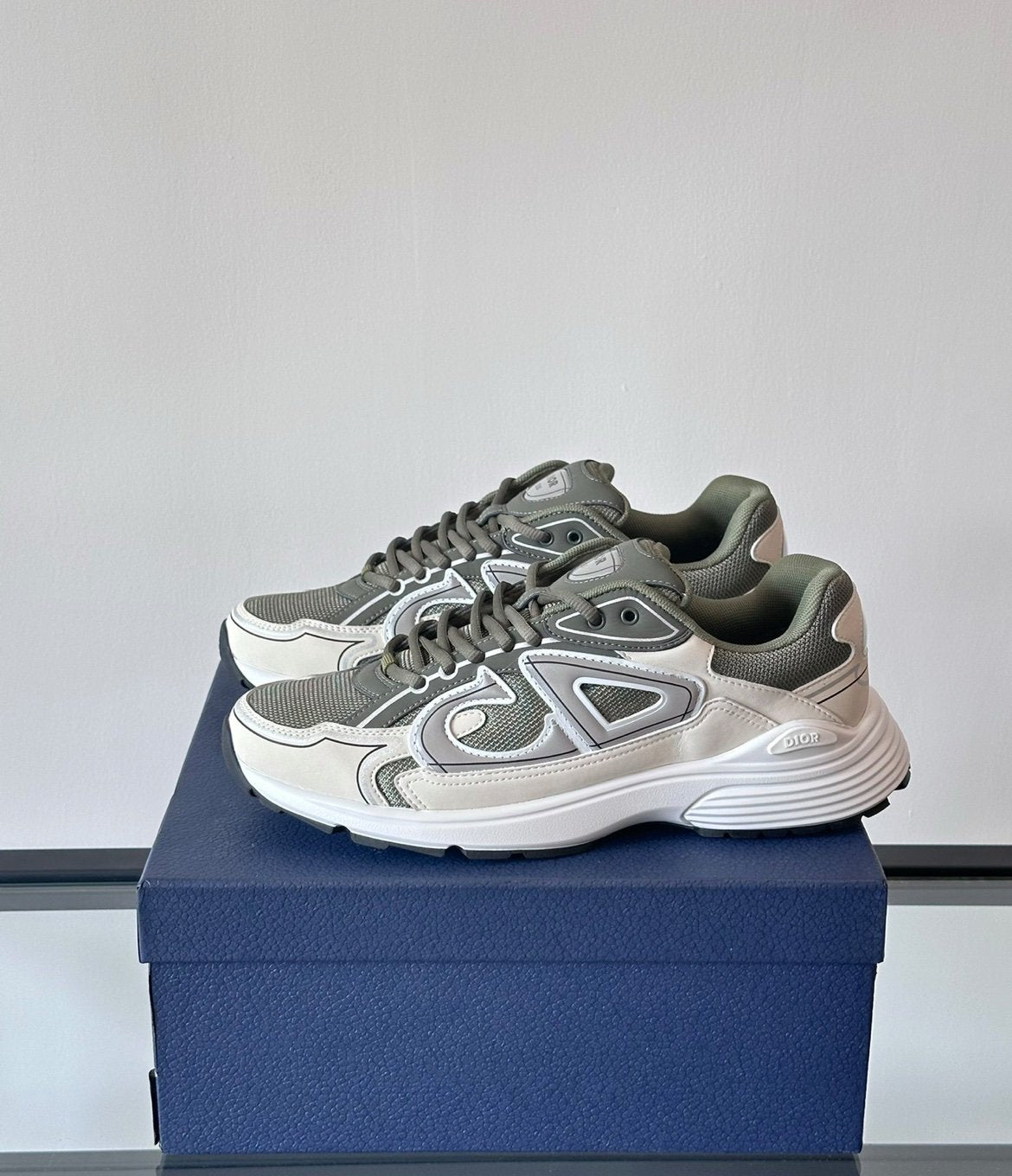 Dior B30 Reflective Olive Green White