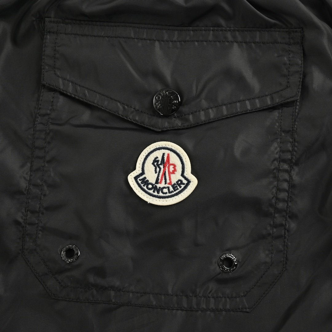 Moncler Backpocket Logo Black Swimshorts