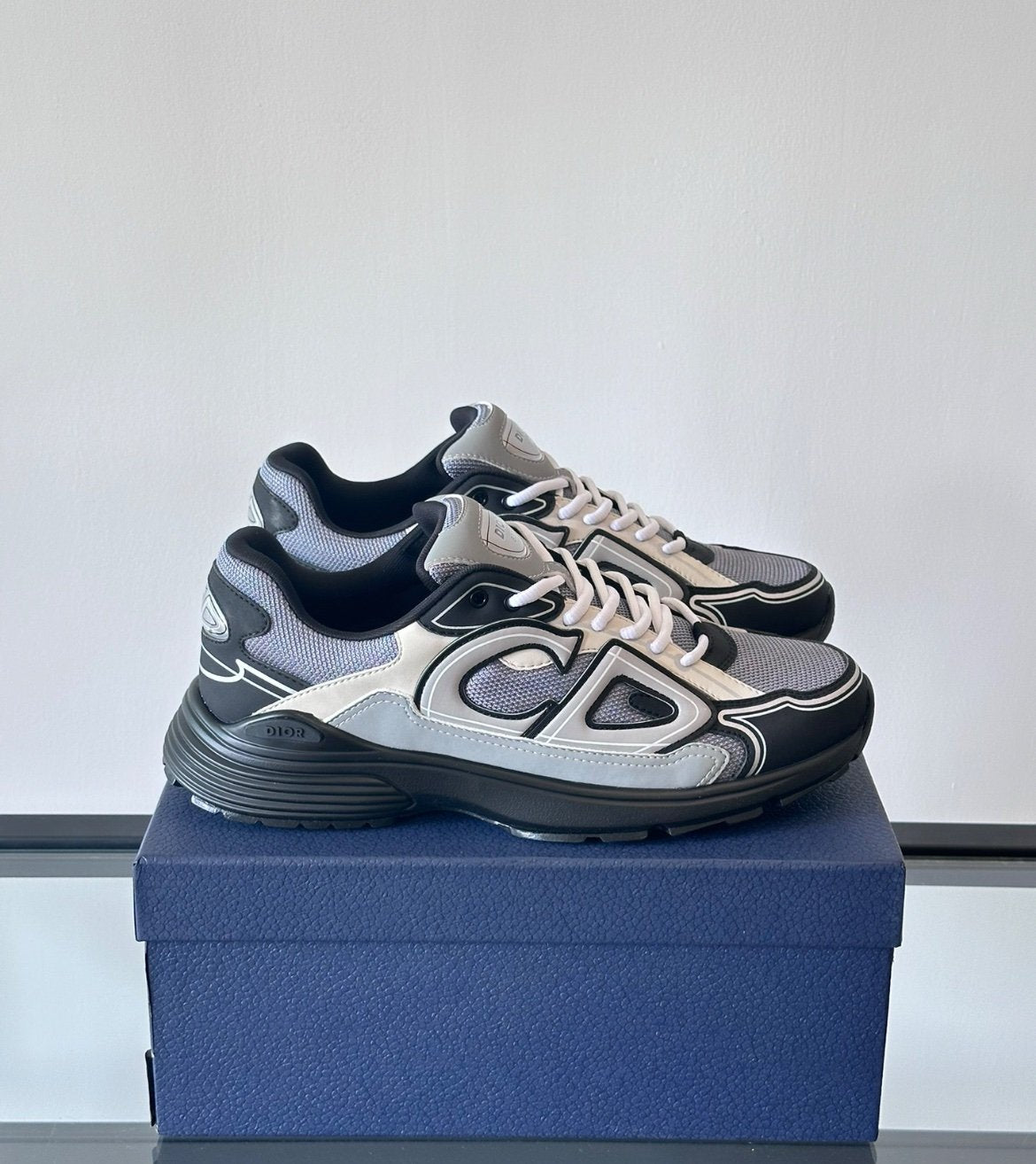 Dior B30 Reflective Dark Grey /Black Silver White