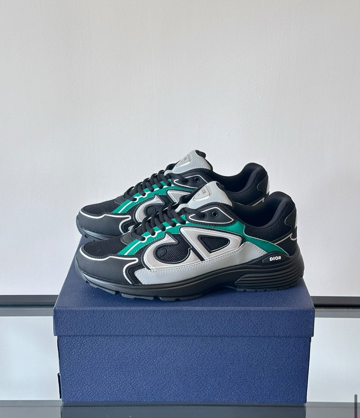 Dior B30 Reflective Green/Black Silver Grey