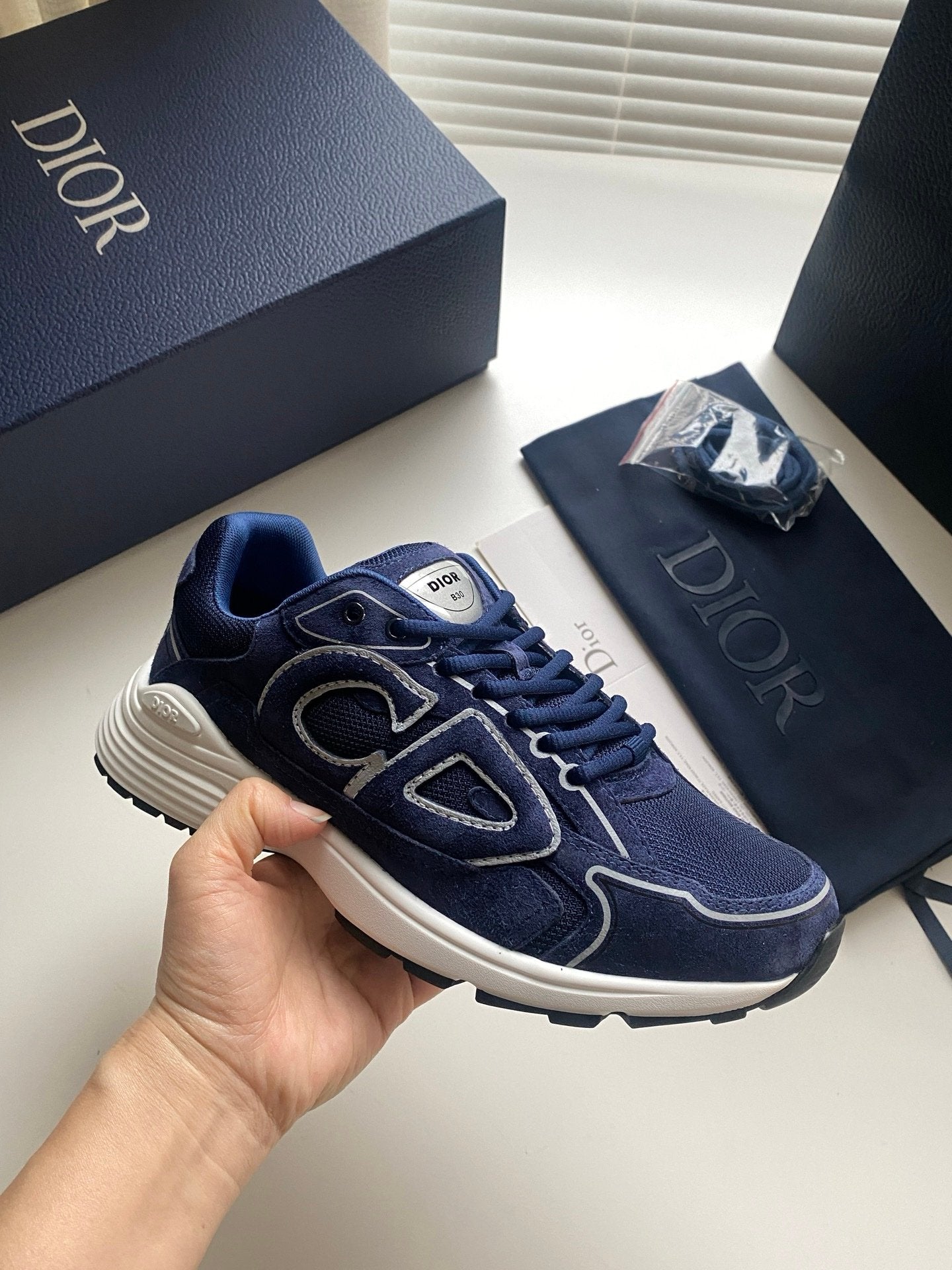 Dior B30 Suede Navy Blue