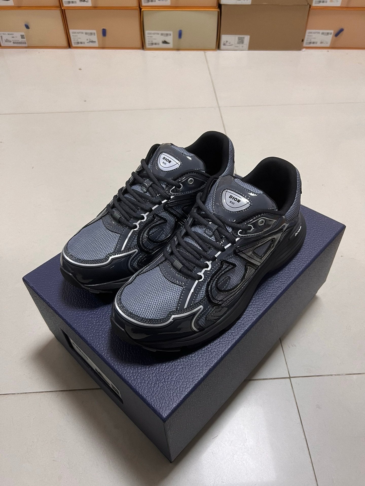 Dior B30 Reflective Patent Grey