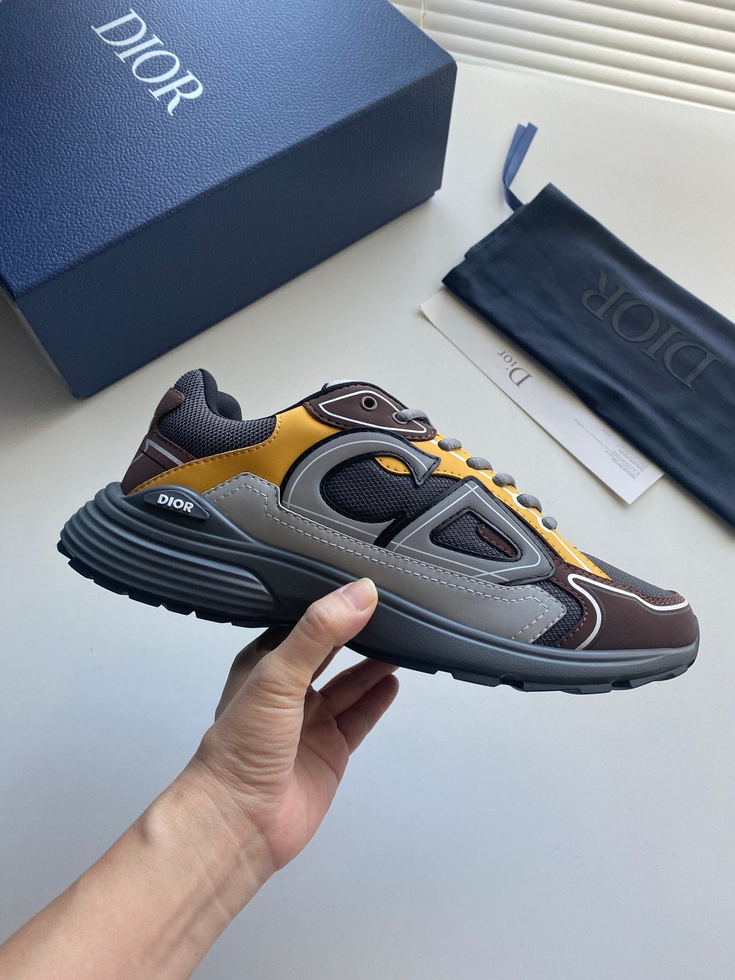 Dior B30 Reflective Bordeaux Yellow Black