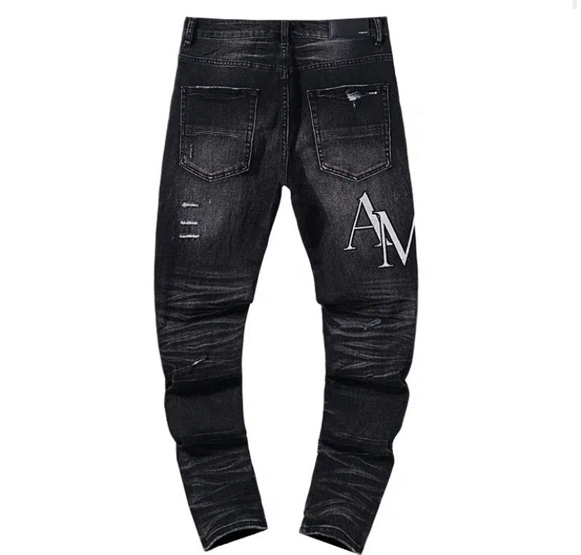 Amiri Logo Jeans Black Slim Fit