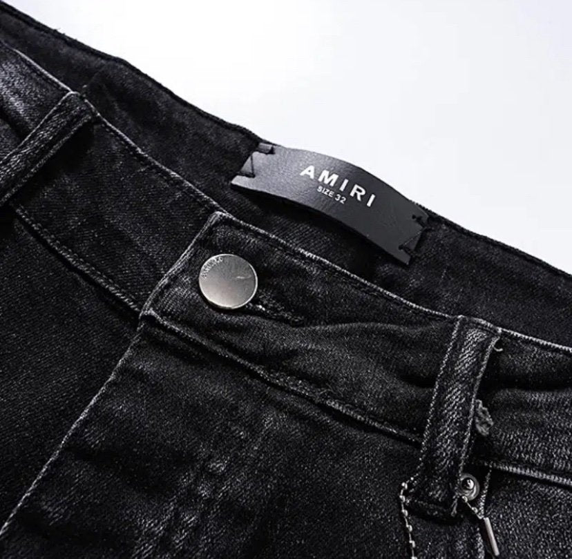 Amiri Logo Jeans Black Slim Fit