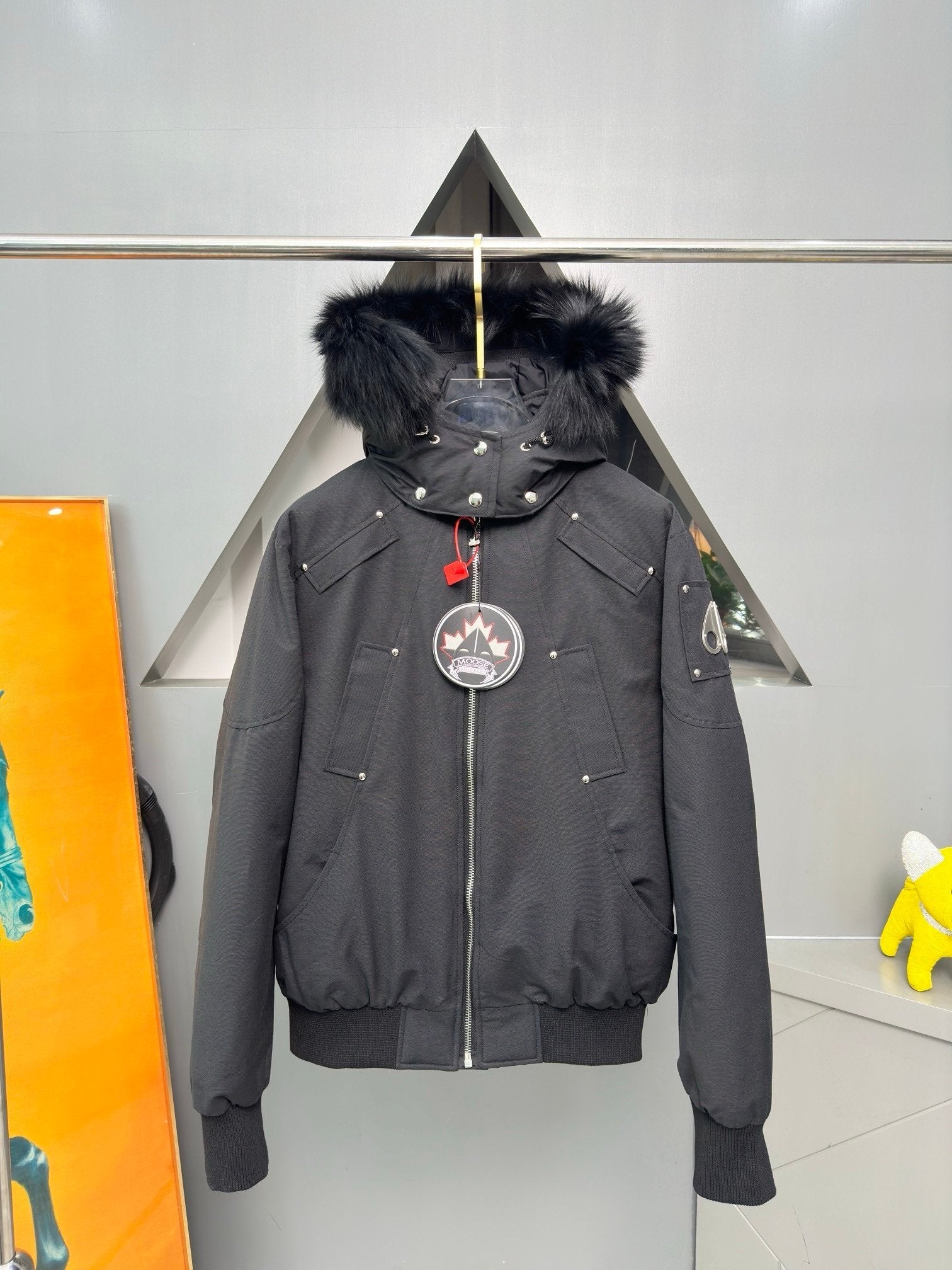 Moose Knuckles Quilted Jacket Black