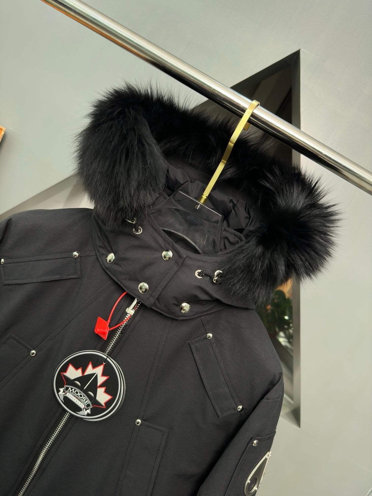 Moose Knuckles Quilted Jacket Black