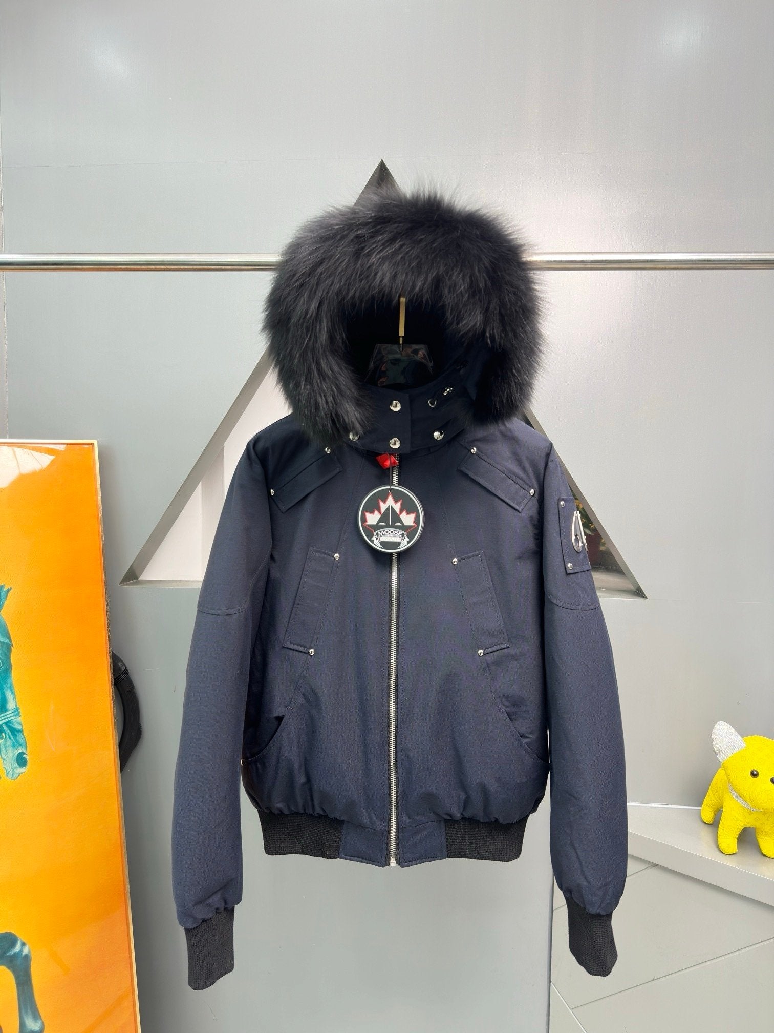 Moose Knuckles Quilted Jacket Navy/Black