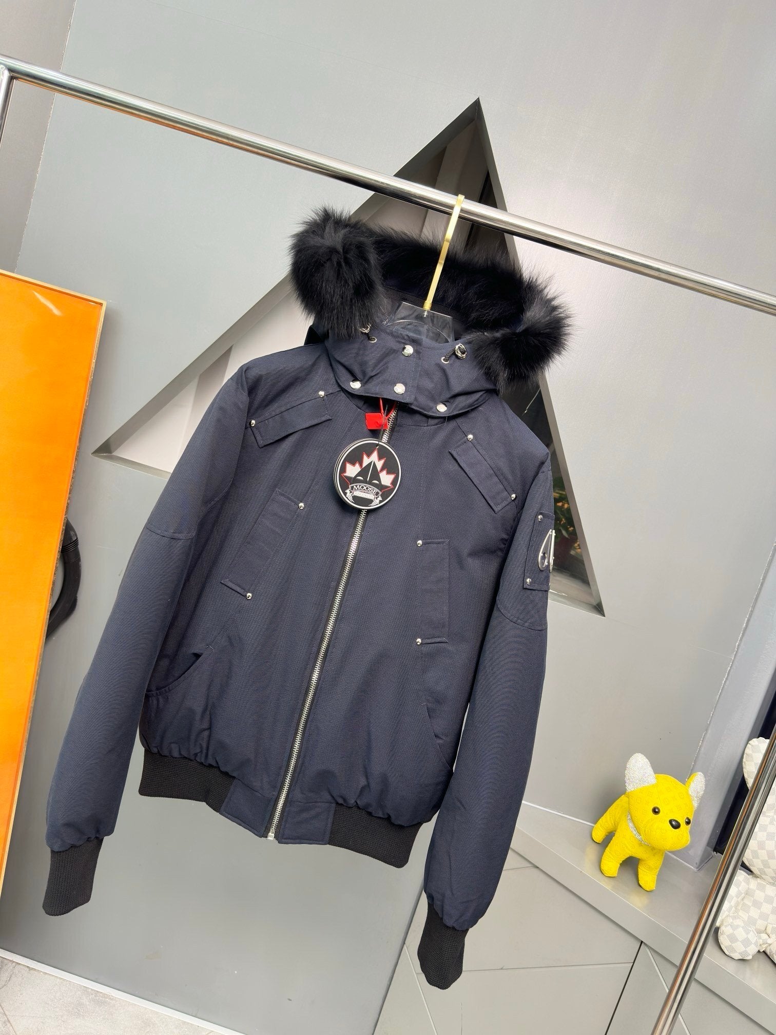 Moose Knuckles Quilted Jacket Navy/Black