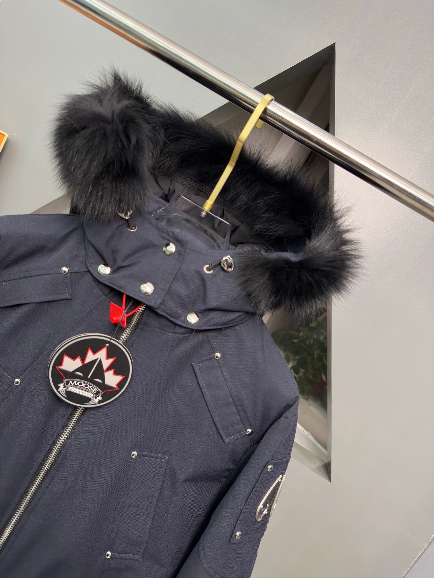 Moose Knuckles Quilted Jacket Navy/Black