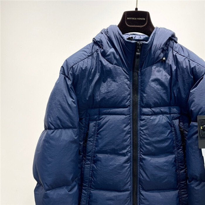 Stone Island Crinkle Reps Puffer Down Jacket Blue