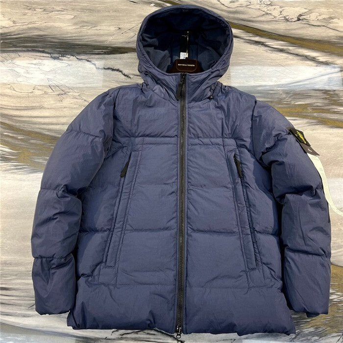 Stone Island Crinkle Reps Puffer Down Jacket Blue