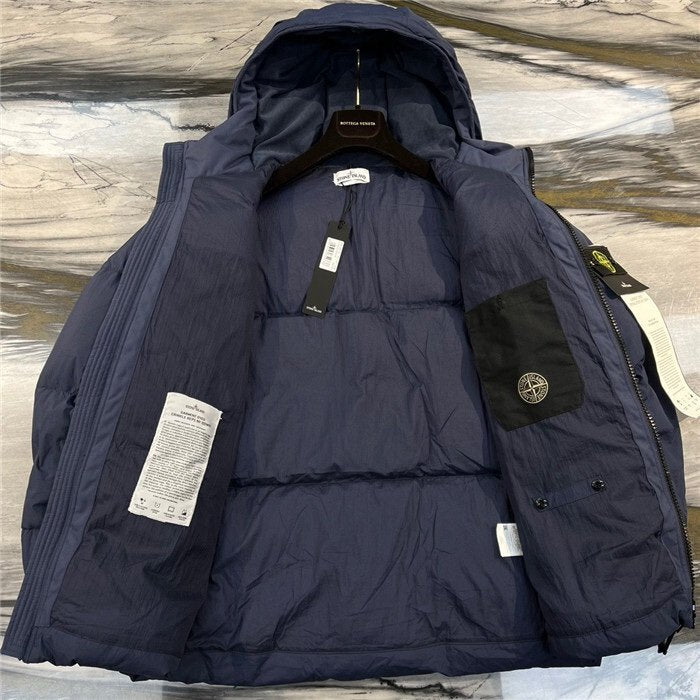 Stone Island Crinkle Reps Puffer Down Jacket Blue