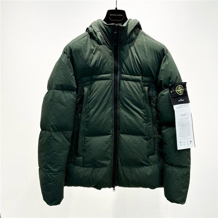 Stone Island Crinkle Reps Puffer Down Jacket Green