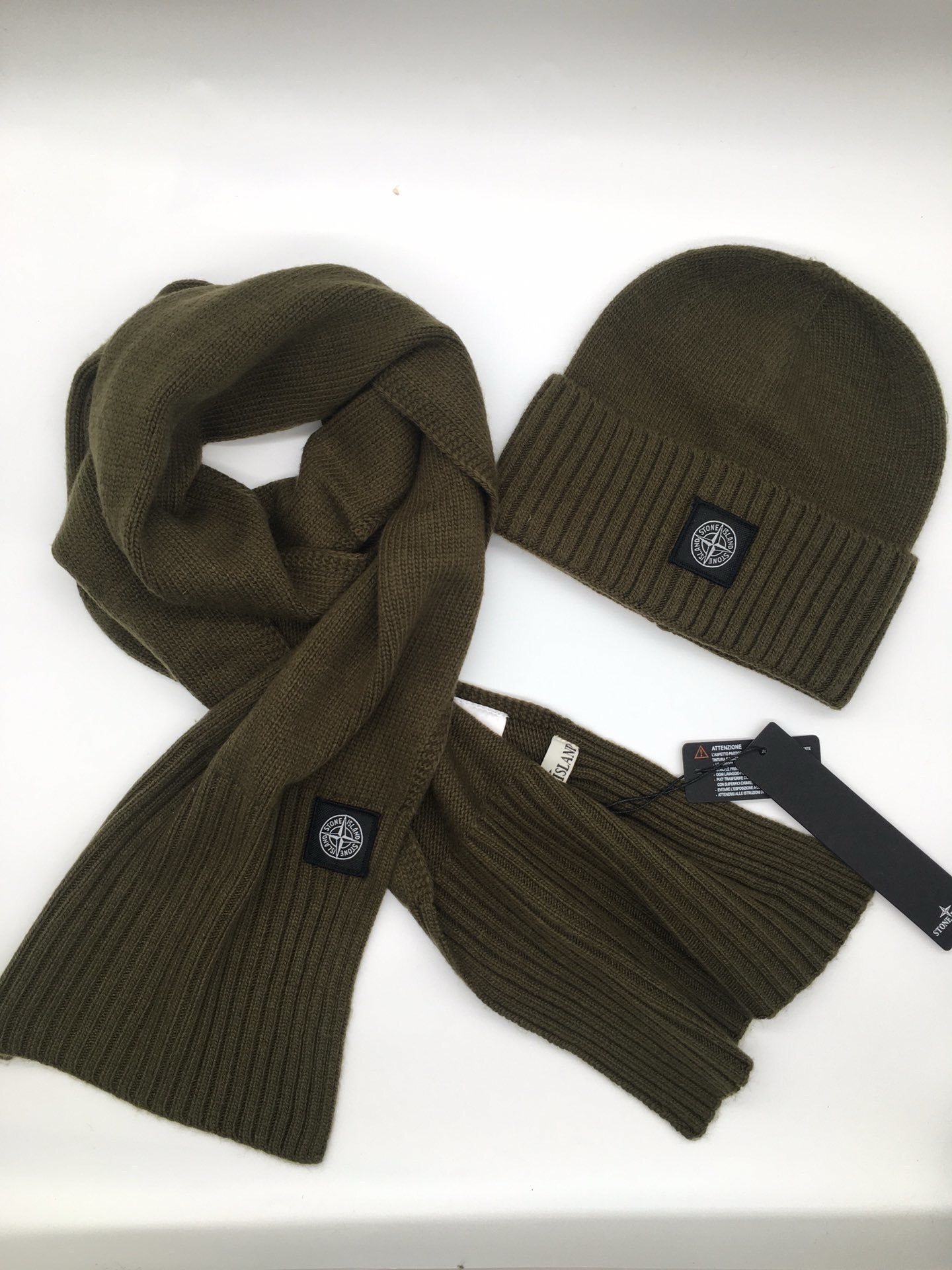 Stone Island Mini Logo Sjaal & Muts Set