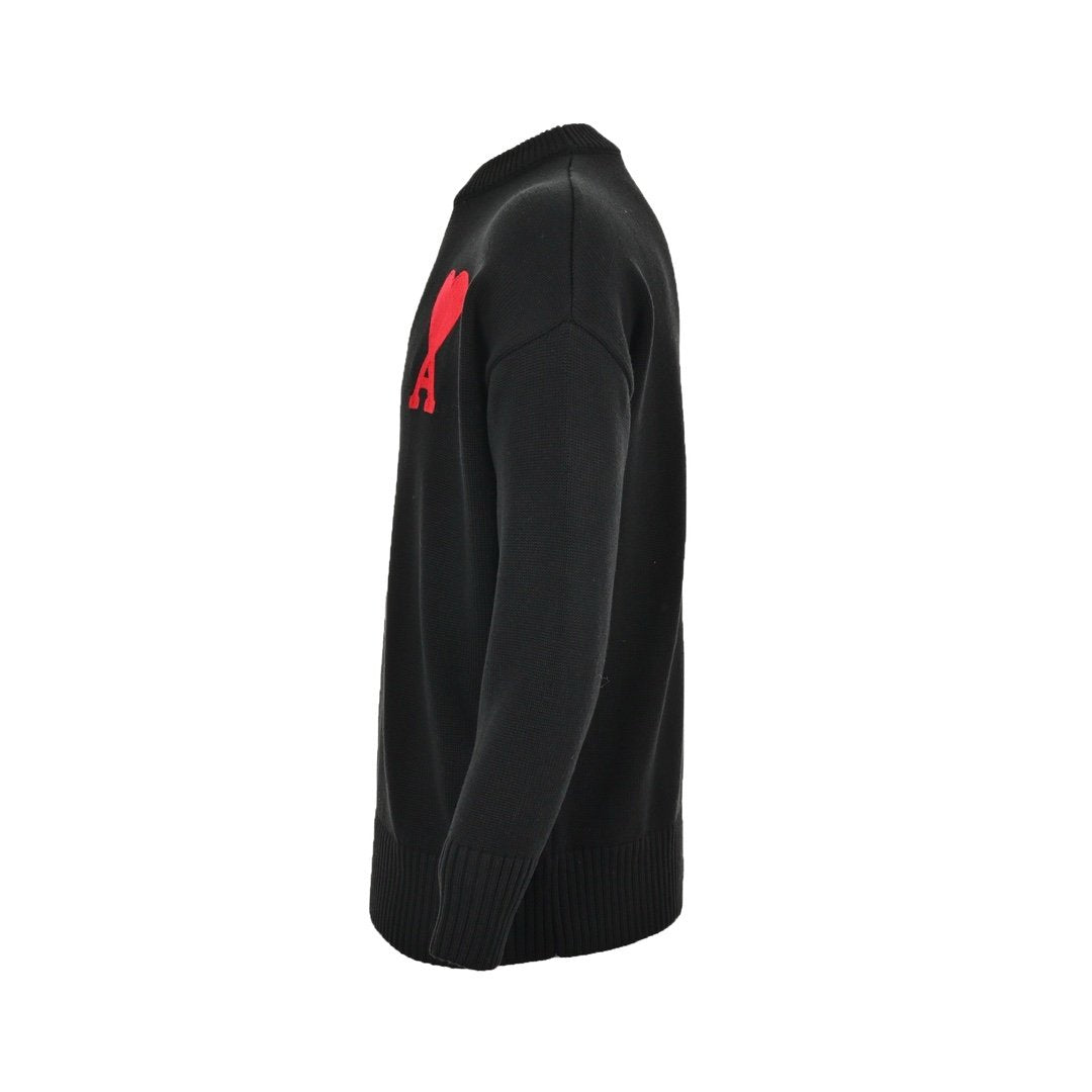 Ami Paris Virgin Wool Ami De Coeur Sweater Black