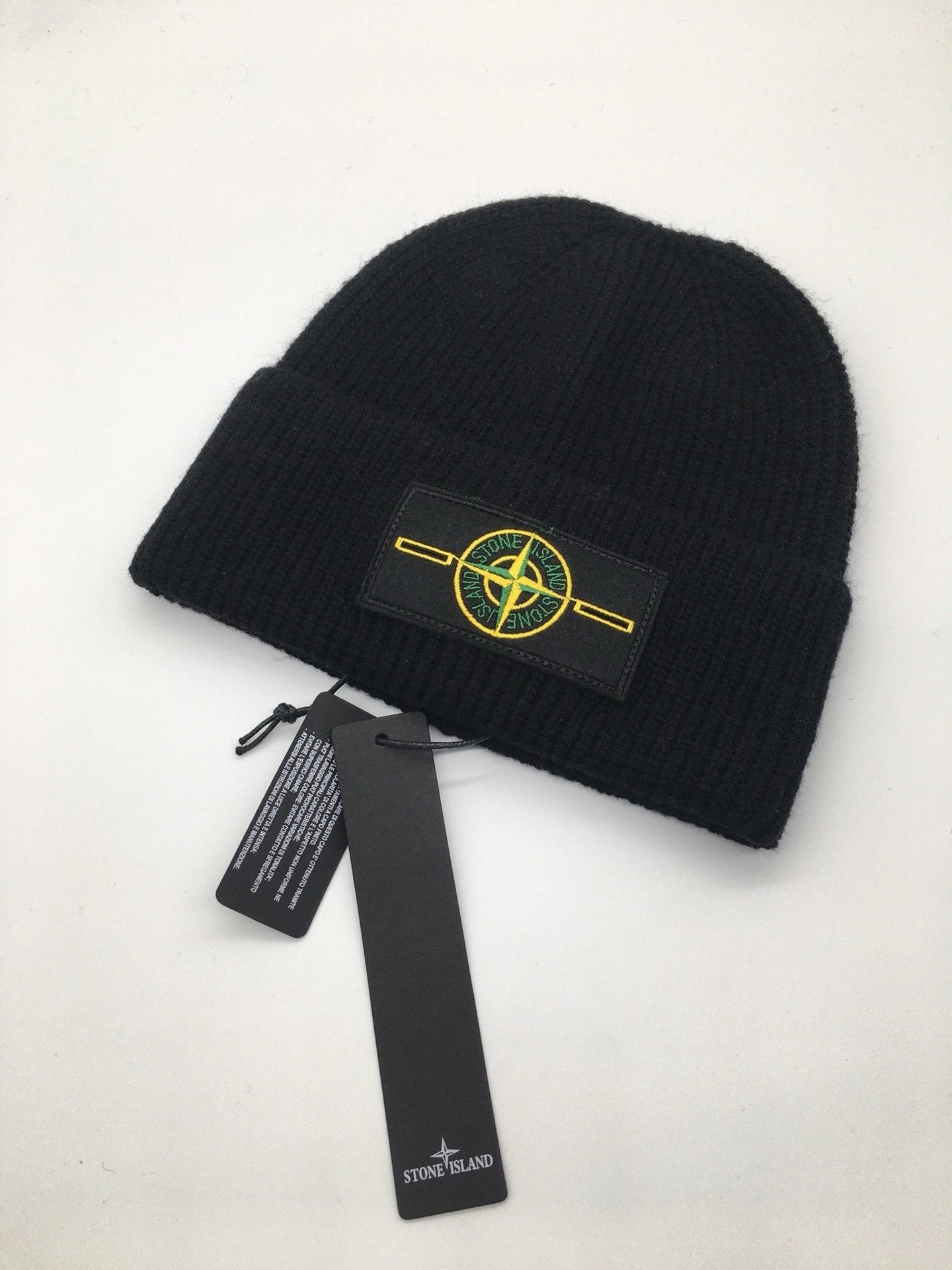 Stone Island Logo Patch Wool Beanie
