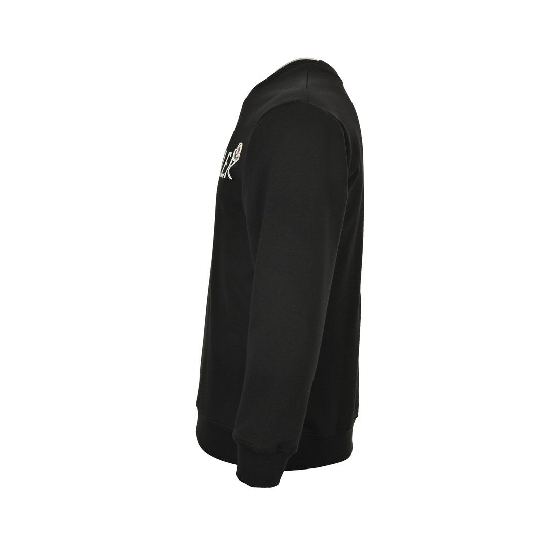 Moncler Logo Print Cotton Sweater Black