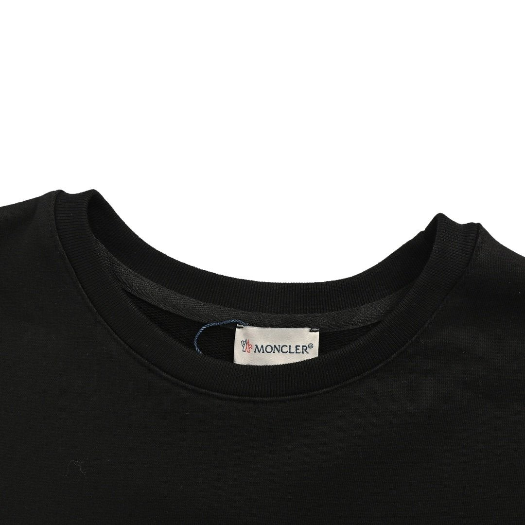 Moncler Logo Print Cotton Sweater Black