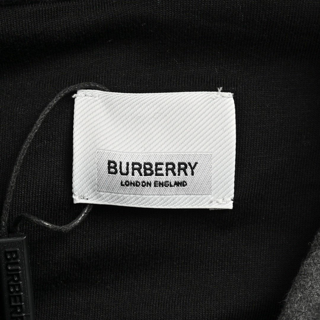 Burberry Letter Graphic Cotton Blend Zip Hoodie Black