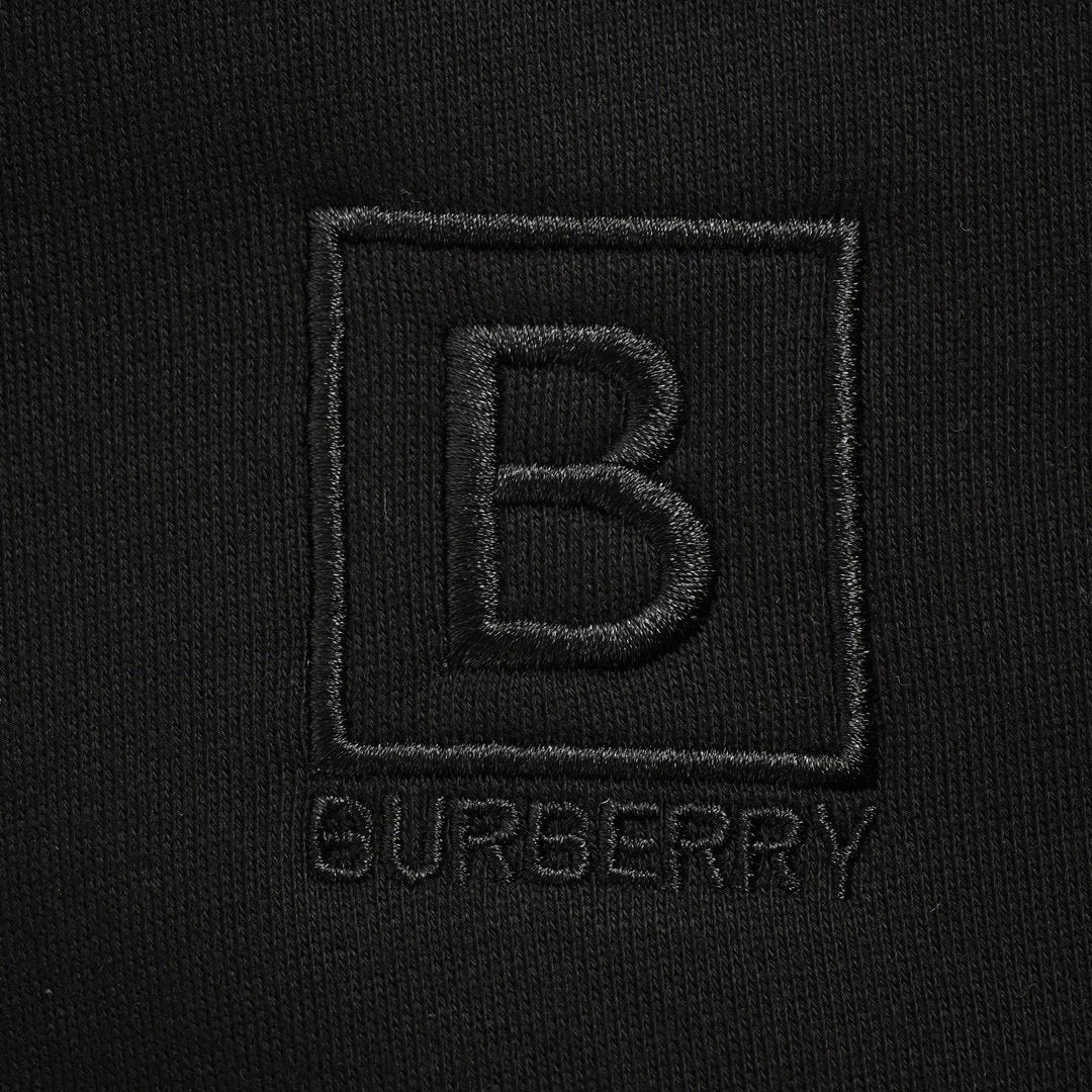 Burberry Letter Graphic Cotton Blend Zip Hoodie Black