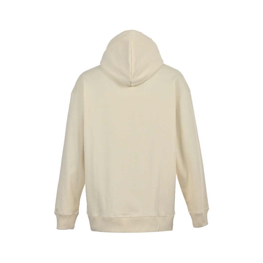 Loewe Anagram Leather Patch Cotton Hoodie White Ash