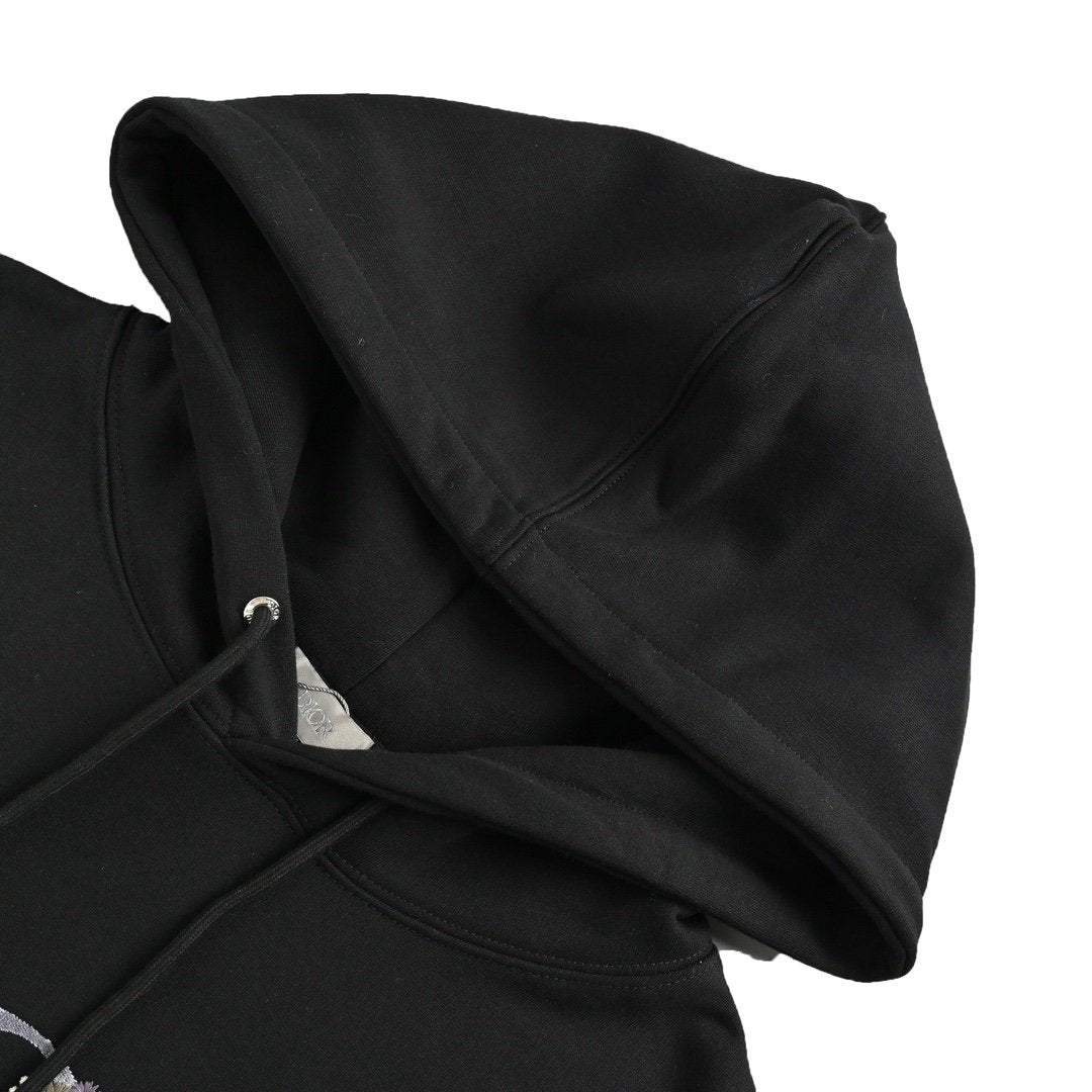 Dior Floral Hoodie Black