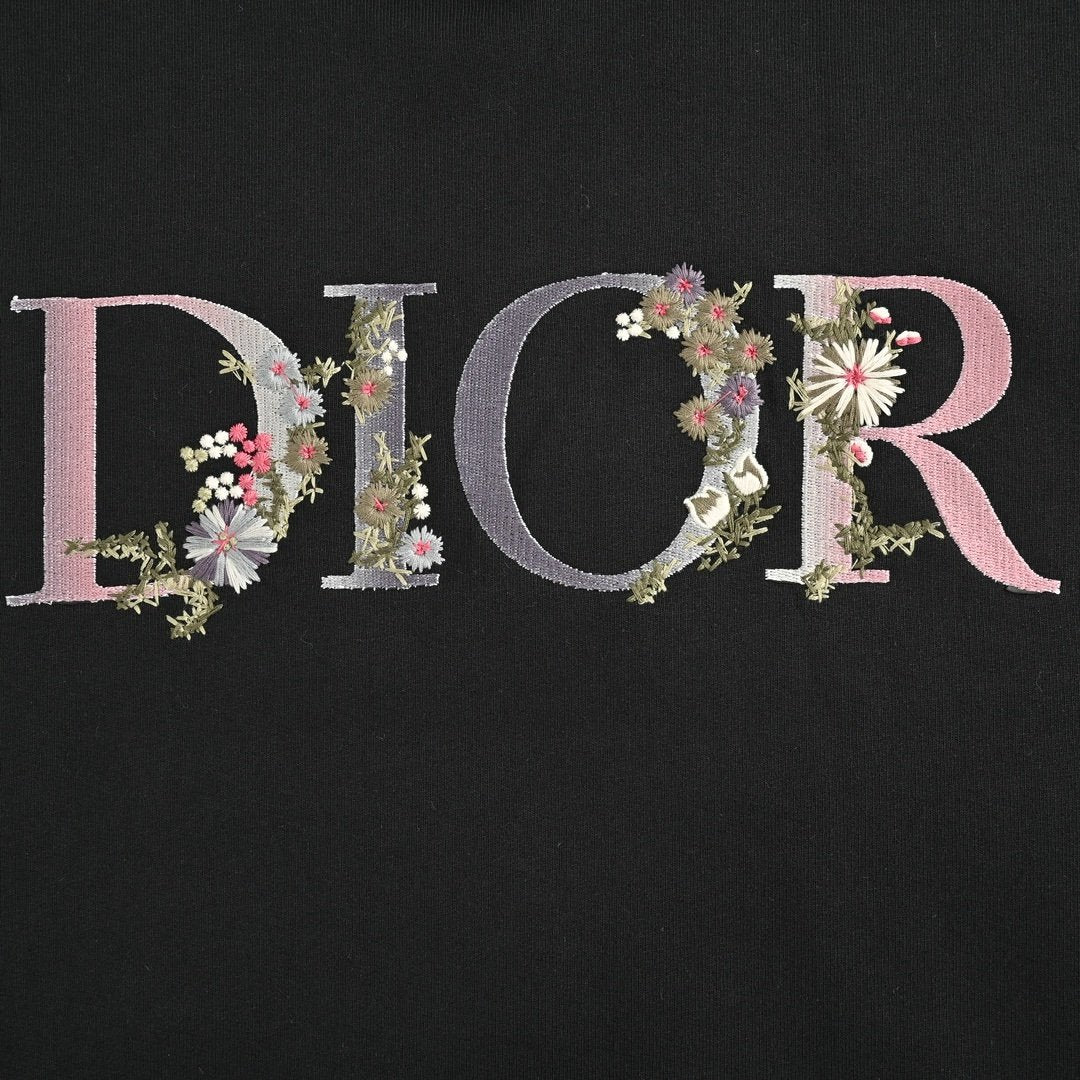 Dior Floral Hoodie Black