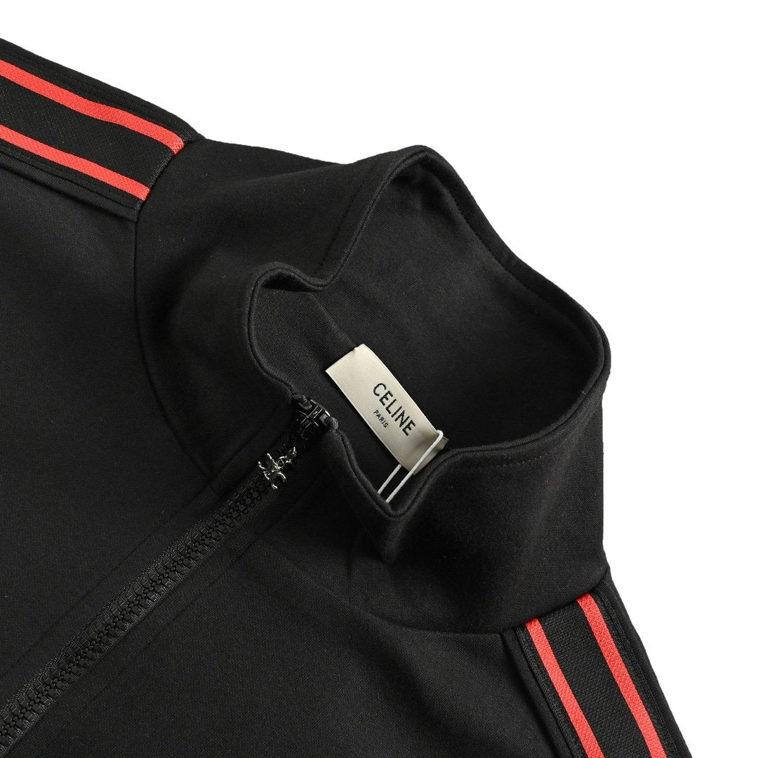 Celine Blouson Black/Red Zip Sweater