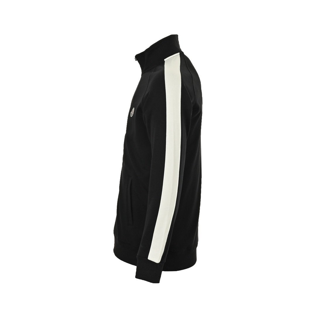 Moncler Zip Up Cardigan Black White Striped