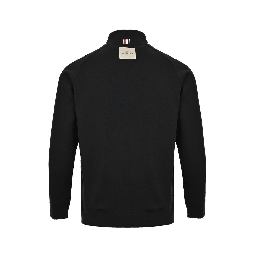 Moncler Zip Up Cardigan Black White Striped