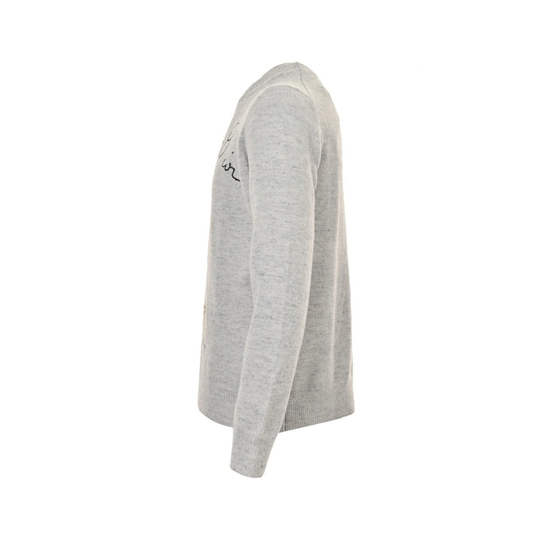 Dior Lily Of The Valley Knit Grey Sweater